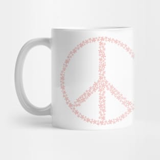 Floral Peace Sign - Pastel Blush Pink Mug